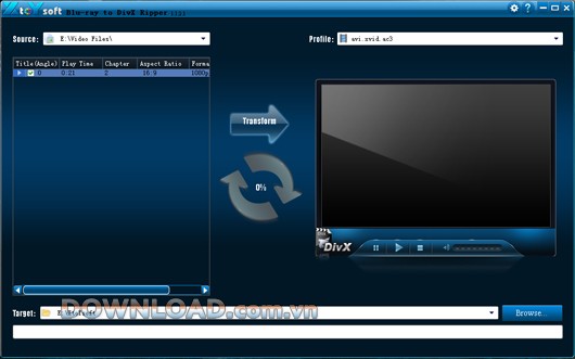 XtoYsoft Blu-ray to DivX Ripper
