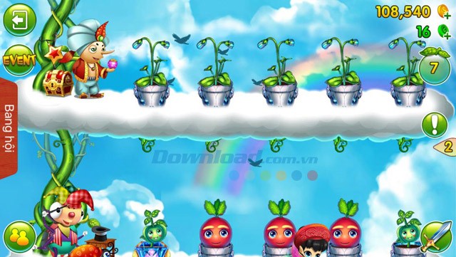 Giao diện tầng mây trong game Xứ sở thần thoại