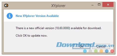 Click OK để update