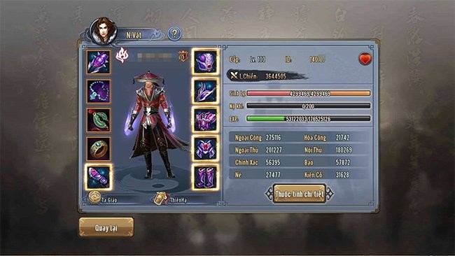 Chỉ số của nhân vật