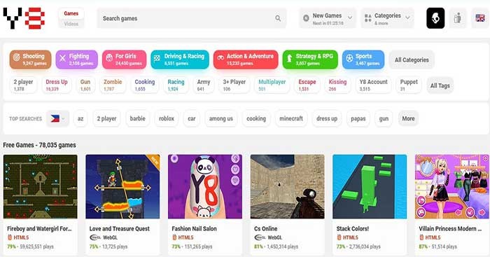 Y8 sẽ giúp bạn chơi game trình duyệt và Flash game trên máy Mac