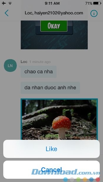 Like ảnh yêu thích