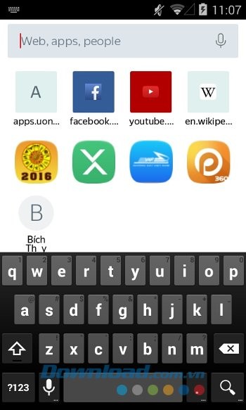 Tính năng tìm kiếm của Yandex Launcher