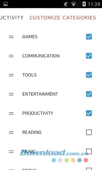 Cách phân loại ứng dụng của Yandex Launcher