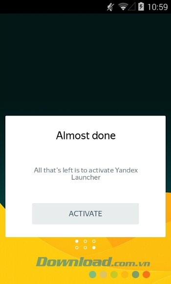 Kích hoạt Yandex Launcher