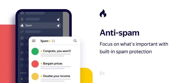 Chế độ chống thư rác giúp bảo vệ quyền riêng tư của người dùng Yandex Mail
