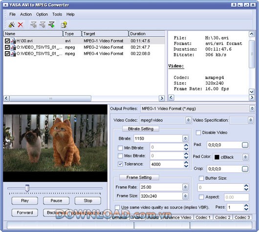 YASA AVI to MPEG Converter