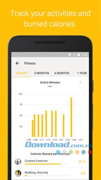 Theo dõi các hoạt động và đốt cháy calo