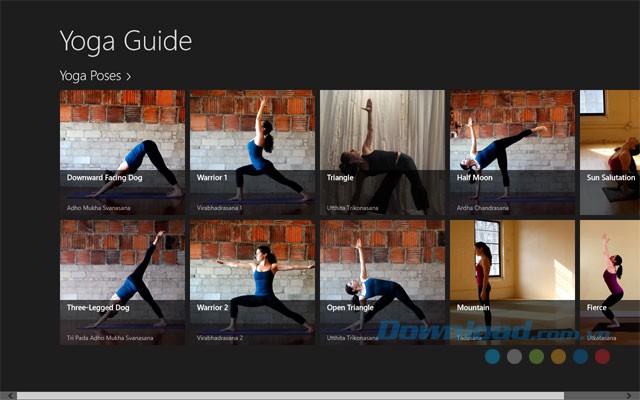 Giao diện ứng dụng dạy yoga trên máy tính