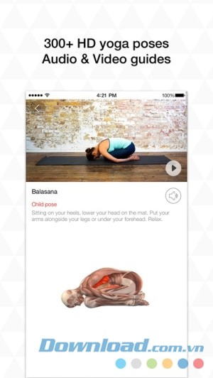 Yoga.com cho iOS chứa hơn 300 tư thế tập yoga