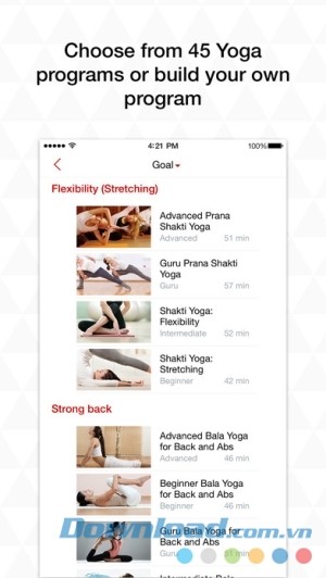 Yoga.com cho iOS cung cấp tư thế tập yoga chính xác