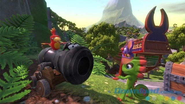 Đối thoại với chiếc đại bác trong game hành động phiêu lưu mới Yooka-Laylee cho máy tính, Mac và Linux