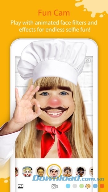 Chế ảnh hài hước với sticker động trên YouCam Fun