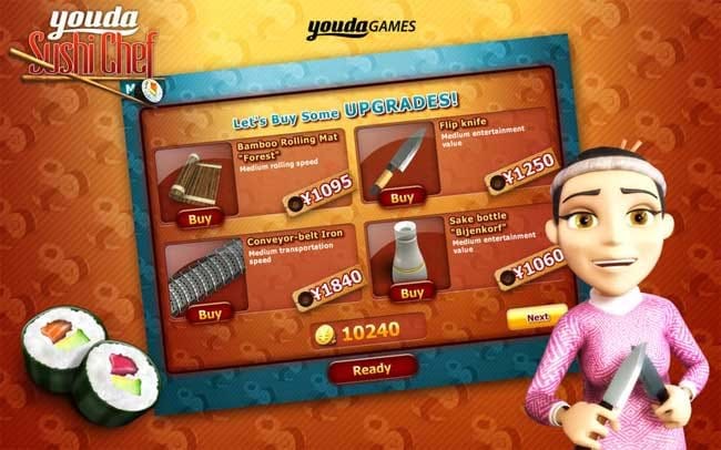 Youda Sushi Chef - Lite cho Mac có nhiều nâng cấp món ăn độc đáo
