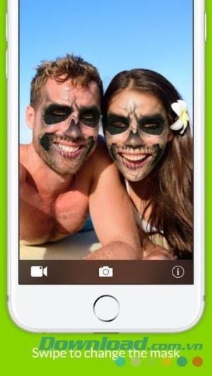 Youmask cho iOS vuốt để đổi mặt nạ