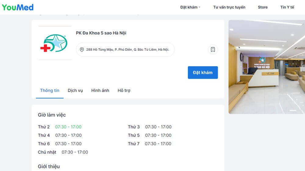 Đặt lịch khám trực tuyến trên YouMed