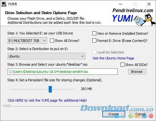 Giao diện chính của YUMI