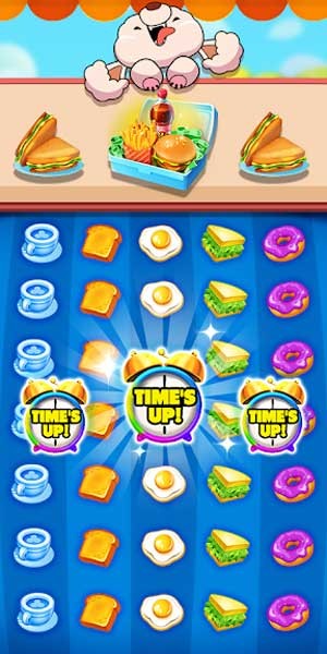 Nối từ ba món ăn cùng loại trở lên để làm chúng phát nổ