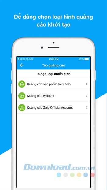 Chọn loại chiến dịch quảng cáo