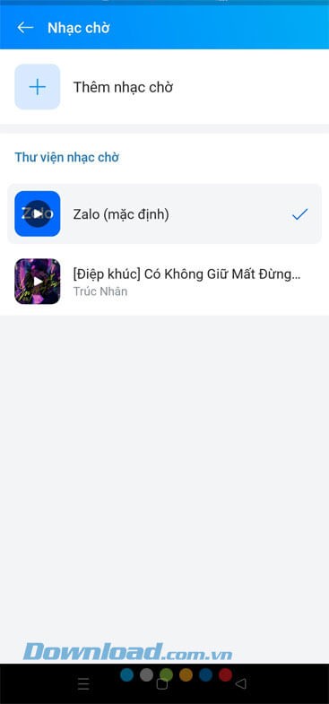 Cài nhạc chờ Zalo