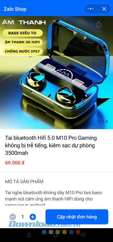 Đặt mua hàng trên Zalo Shop