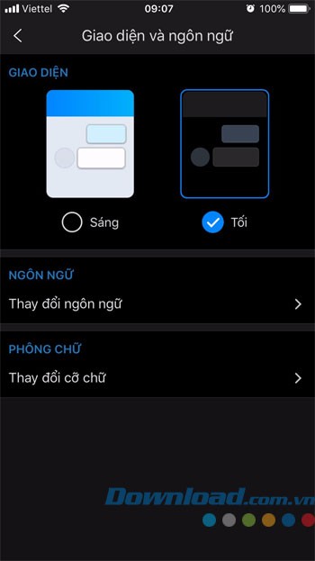 Giao diện nền tổi
