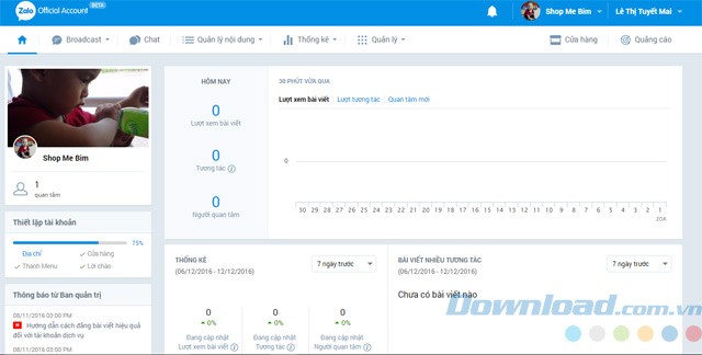 Thiết lập Cửa hàng
