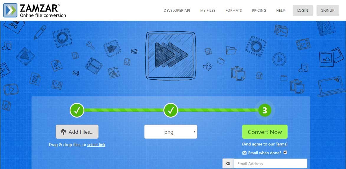 Zamzar hỗ trợ chuyển đổi file nhanh chóng