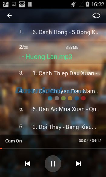 Zapya cho Android hỗ trợ phát nhạc