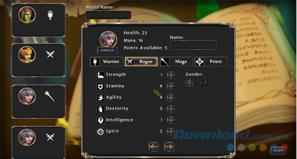 Lựa chọn nhân vật trong Zavix Tower