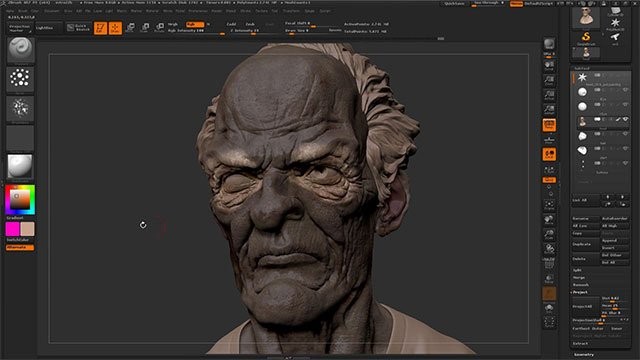 Giao diện phần mềm ZBrush