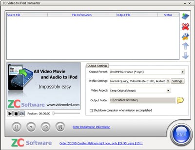 ZC Video to iPod Converter