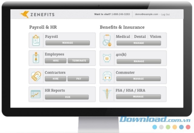 Dễ dàng quản lý bảng lương và nhiều thứ khác bằng ứng dụng web Zenefits