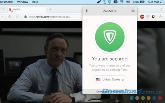 ZenMate cho Mac bảo mật thông tin truy cập Internet tuyệt đối