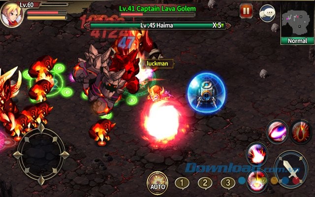 Giao diện màn đấu trong Zenonia S: Rifts in Time