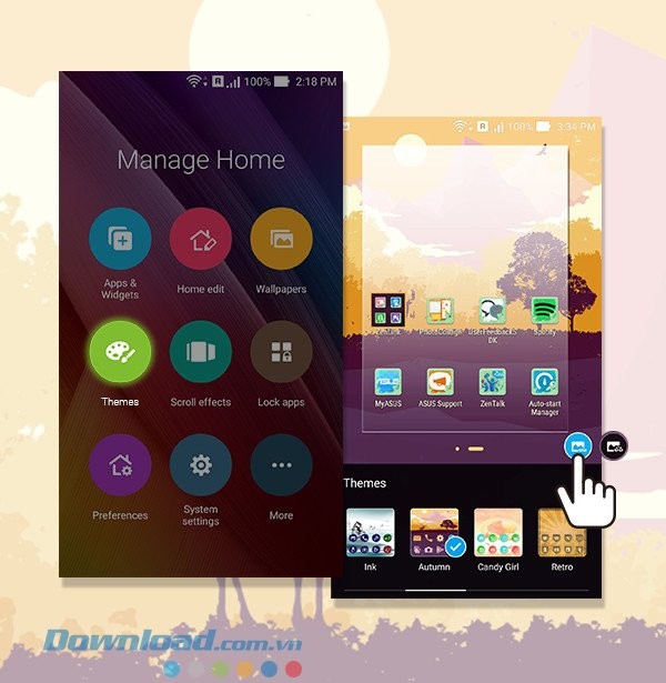 Tùy biến chủ đề, hình nền, biểu tượng trên ZenUI Launcher