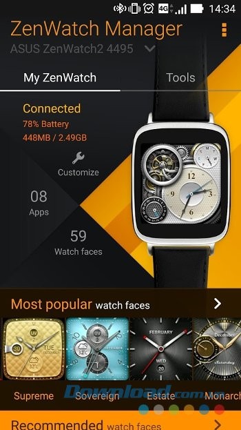 Quản lý ZenWatch với ZenWatch Manager
