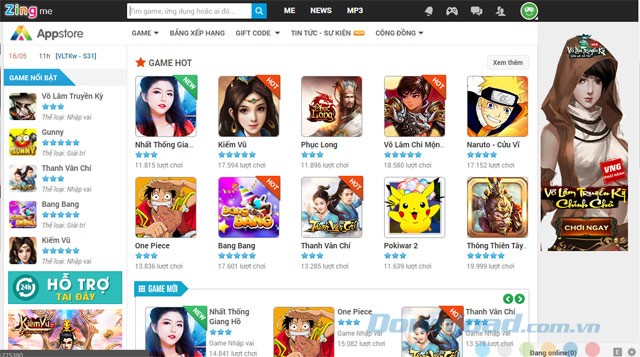 Kho game phong phú, đa dạng với đầy đủ các thể loại.