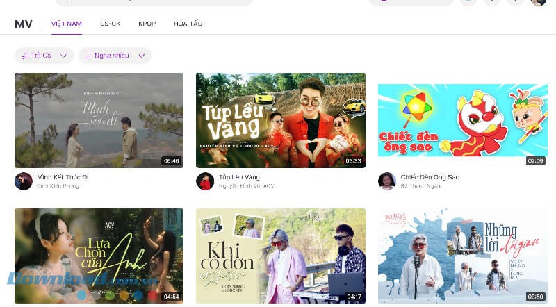 Video, MV âm nhạc trên Zing MP3