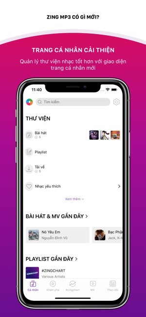 Giao diện trang cá nhân