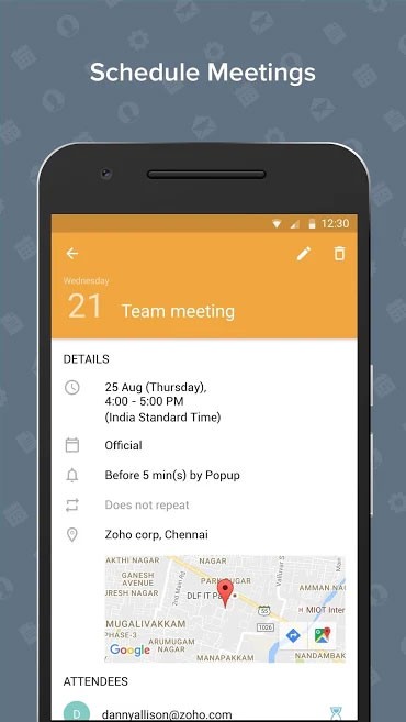 Zoho Mail cho phép hẹn giờ cuộc họp
