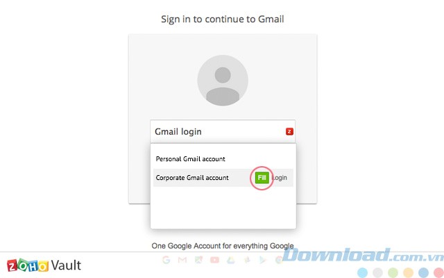 Tự động điền tài khoản với Zoho Vault cho Firefox