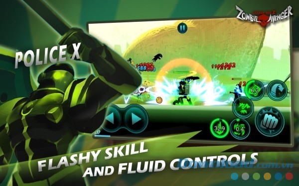 Game hành động miễn phí Zombie Avengers-Stickman War Z cho Android