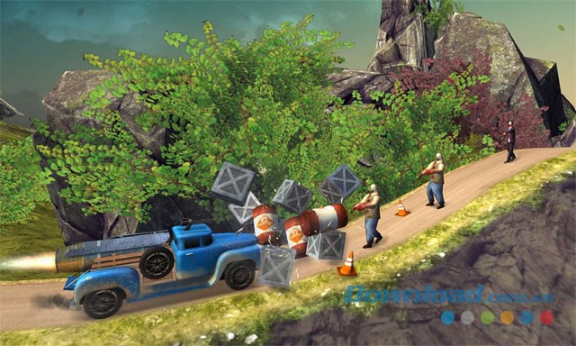 Húc bay nhiều vật cản trong game đua xe miễn phí Zombie Derby 2 cho máy tính và Windows Phone