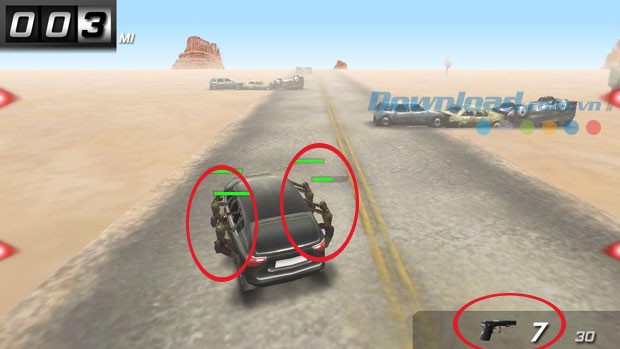 Bắn zombie đu bám trên xe