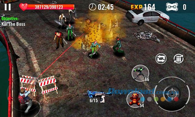 Giao diện chơi game Zombie Overkill 3D trên Android