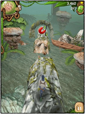 Nhân vật lao về phía trước không ngừng, né bẫy, vượt chướng ngại