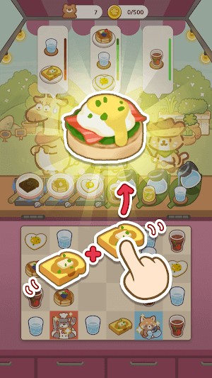 Hợp nhất các thực phẩm khác nhau để tạo ra món ngon trong game Zoo Restaurant