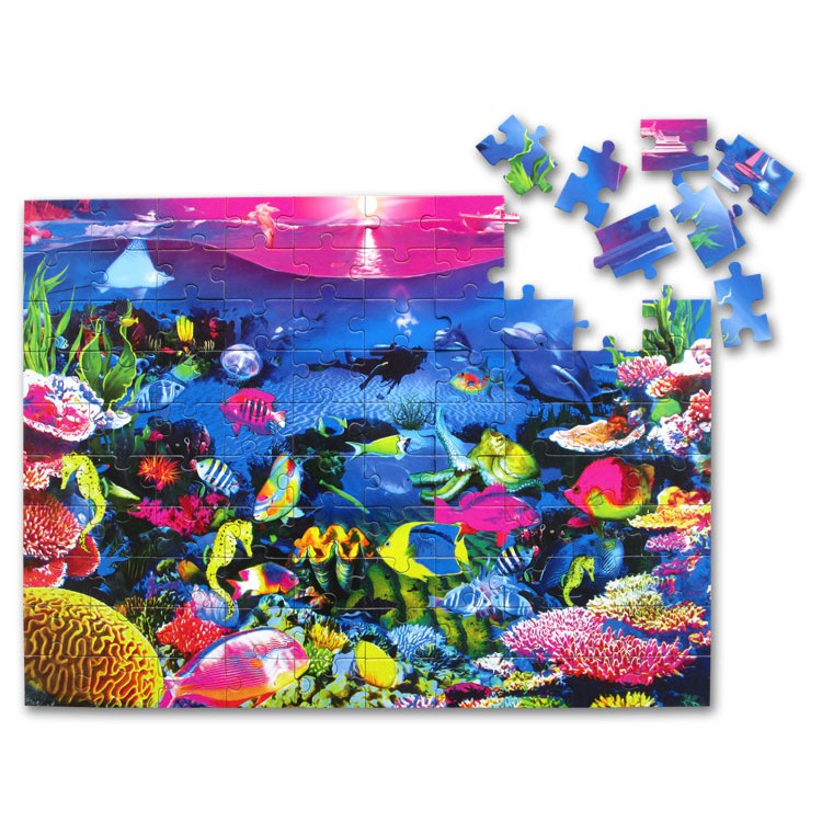 100-piece children's neon jigsaw: neon reef