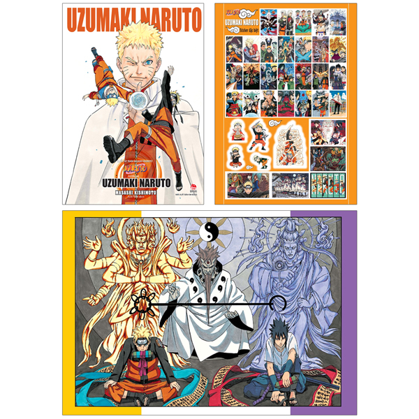 artbook naruto - tuyển tập tranh masashi kishimoto - uzumaki naruto - tặng kèm poster gập + bảng sticker